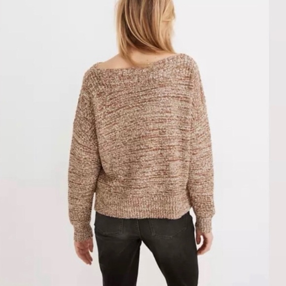 Madewell Boatneck pullover knit sweater button sides oversized - Picture 3 of 12